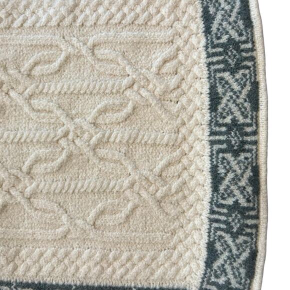 Aran Mor Ireland 100% Super Soft Merino Cool Pillow Sham Case 18" x 14" Teal - Picture 6 of 11